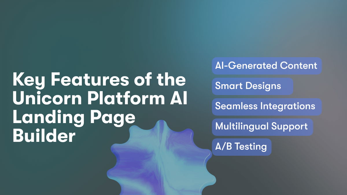 The Unicorn Platform landing page builder uses artificial intelligence to automatically create stunning landing pages in 2023. This innovative unicorn platform lets you build AI-optimized landing pages in minutes.