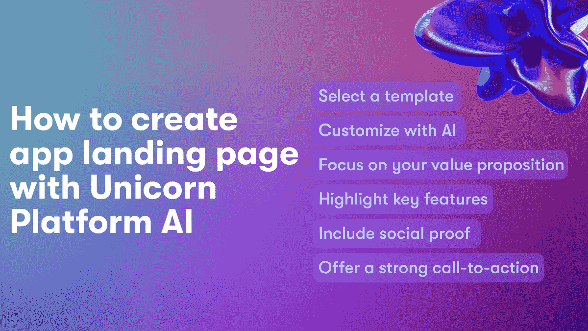 How to create app landing page with Unicorn Platform AI