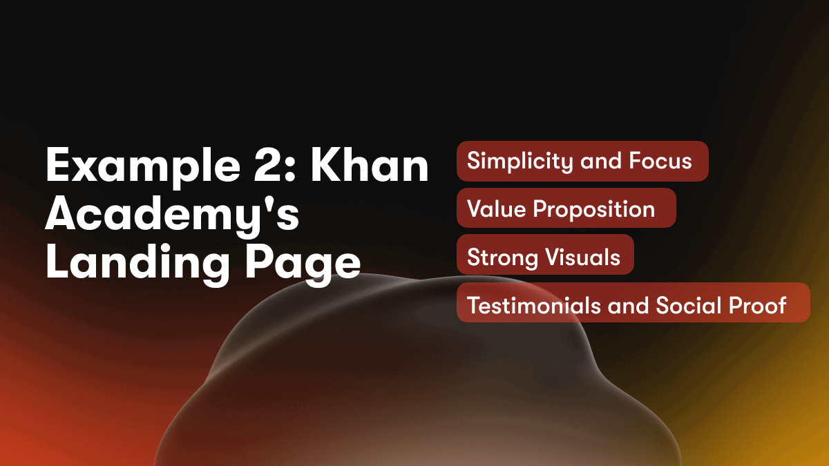 Example 2: Khan Academy's Landing Page