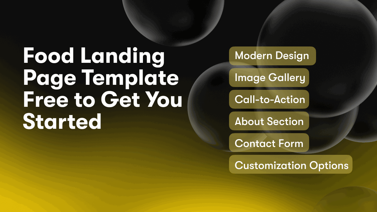 Food Landing Page Template Free to Get You Started