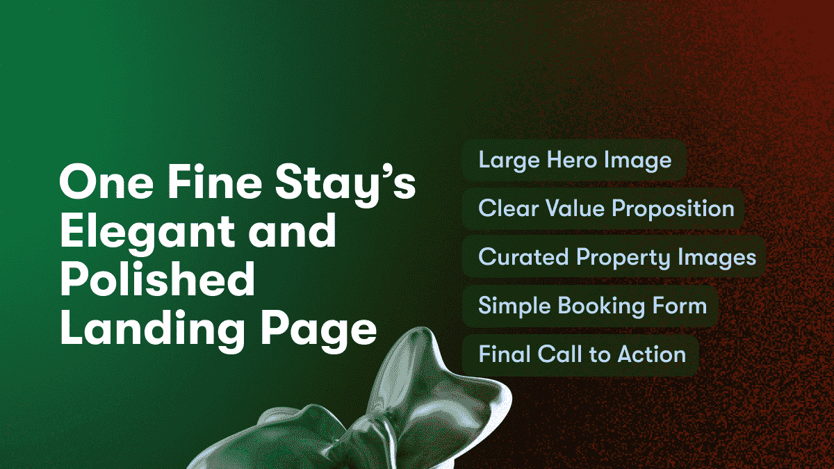 One Fine Stay’s Elegant and Polished Landing Page