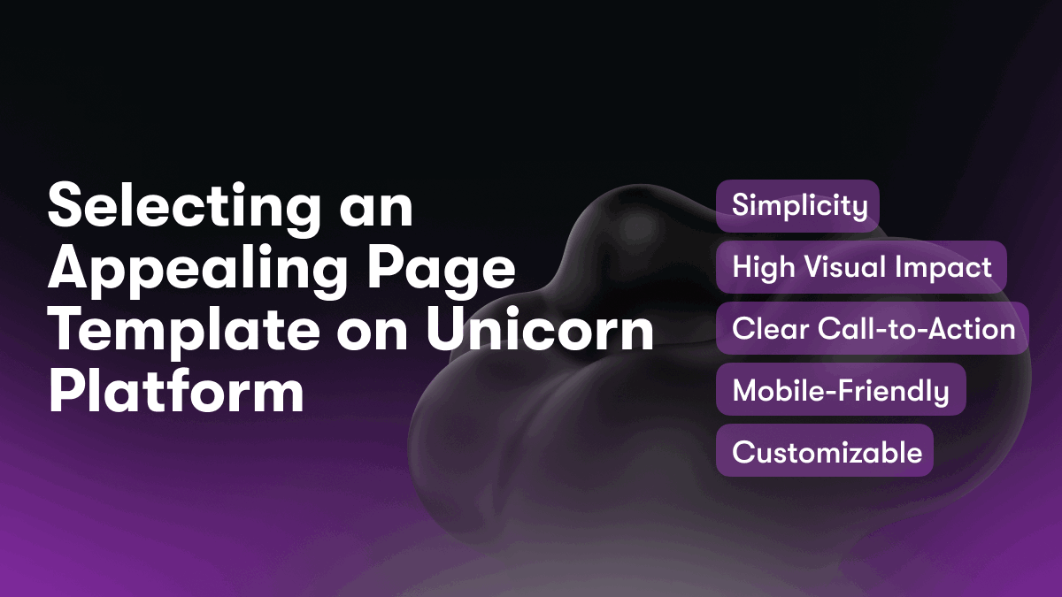 Selecting an Appealing Page Template on Unicorn Platform