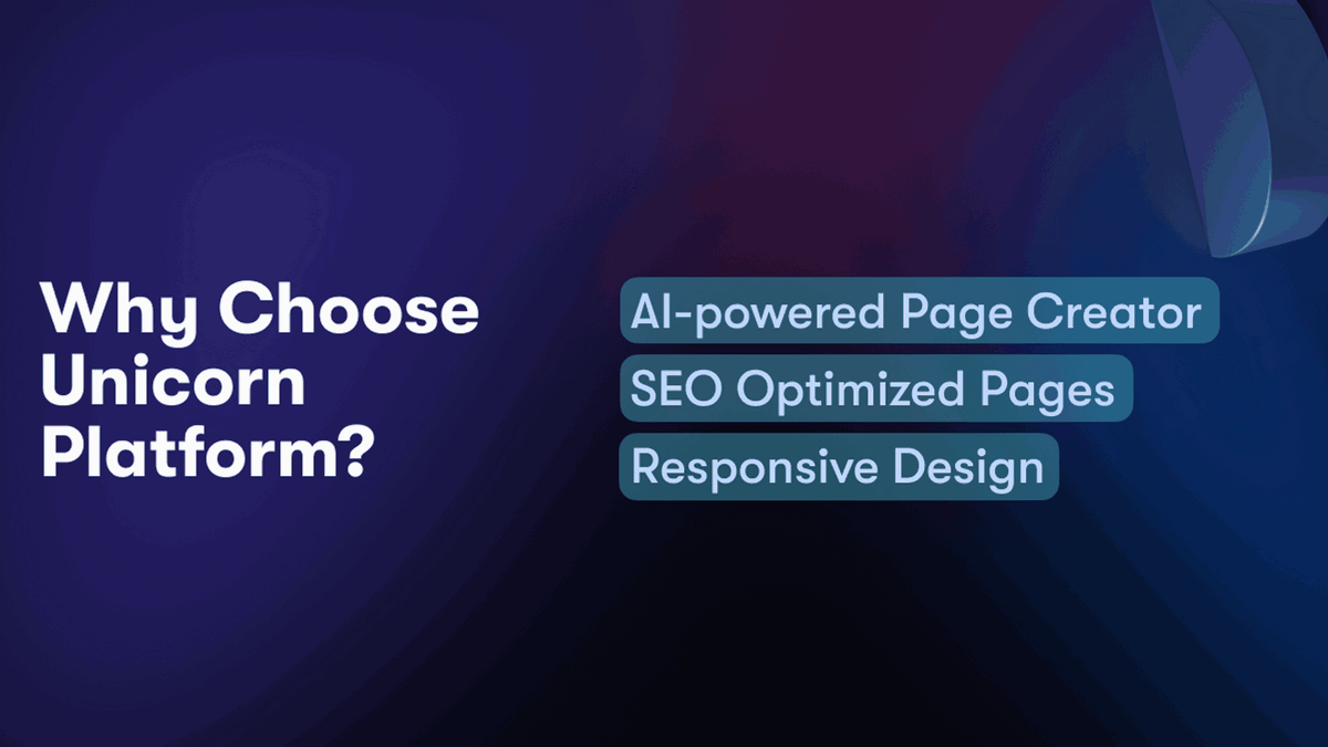 Unicorn Platform is an innovative AI creator website. Our landing page builder uses artificial intelligence to help you create high-converting landing pages