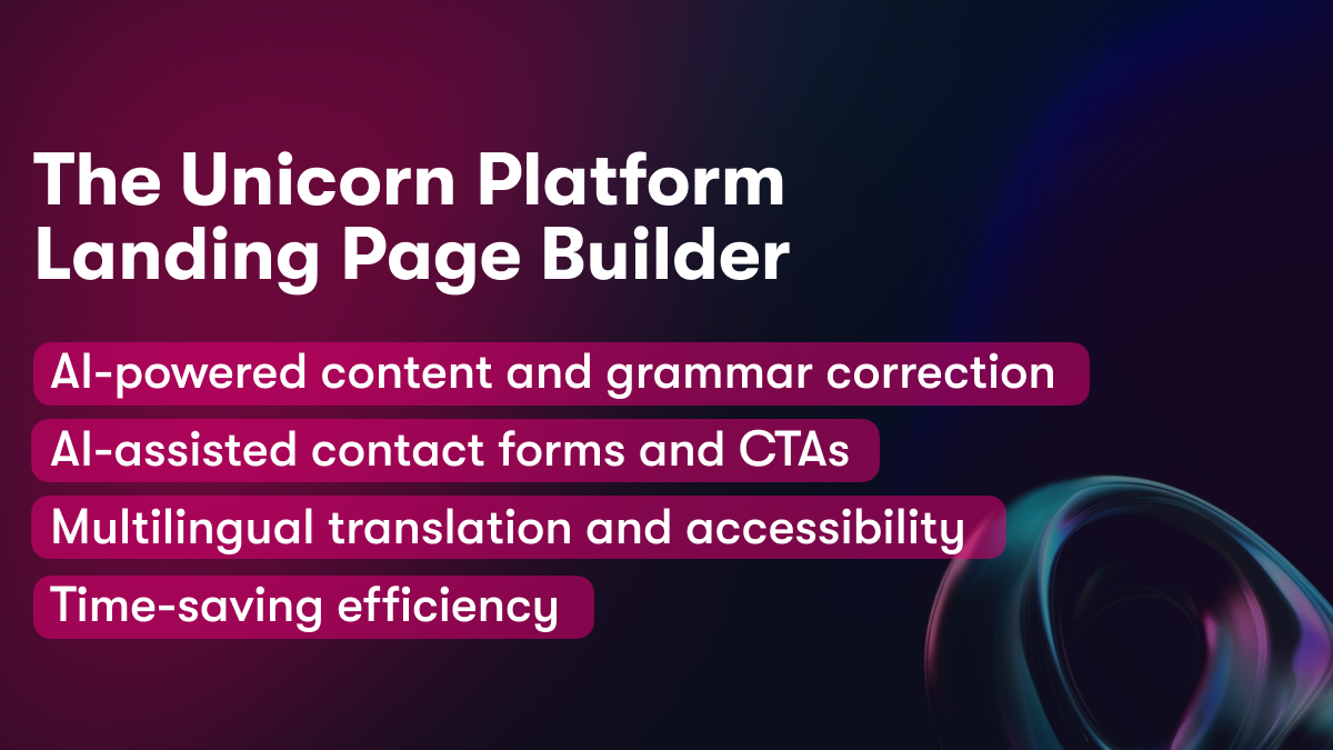 Build stunning websites instantly with Unicorn Platform's AI-powered landing page builder. Get the most out of AI with the Unicorn Platform