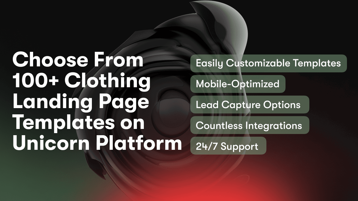 Choose From 100+ Clothing Landing Page Templates on Unicorn Platform