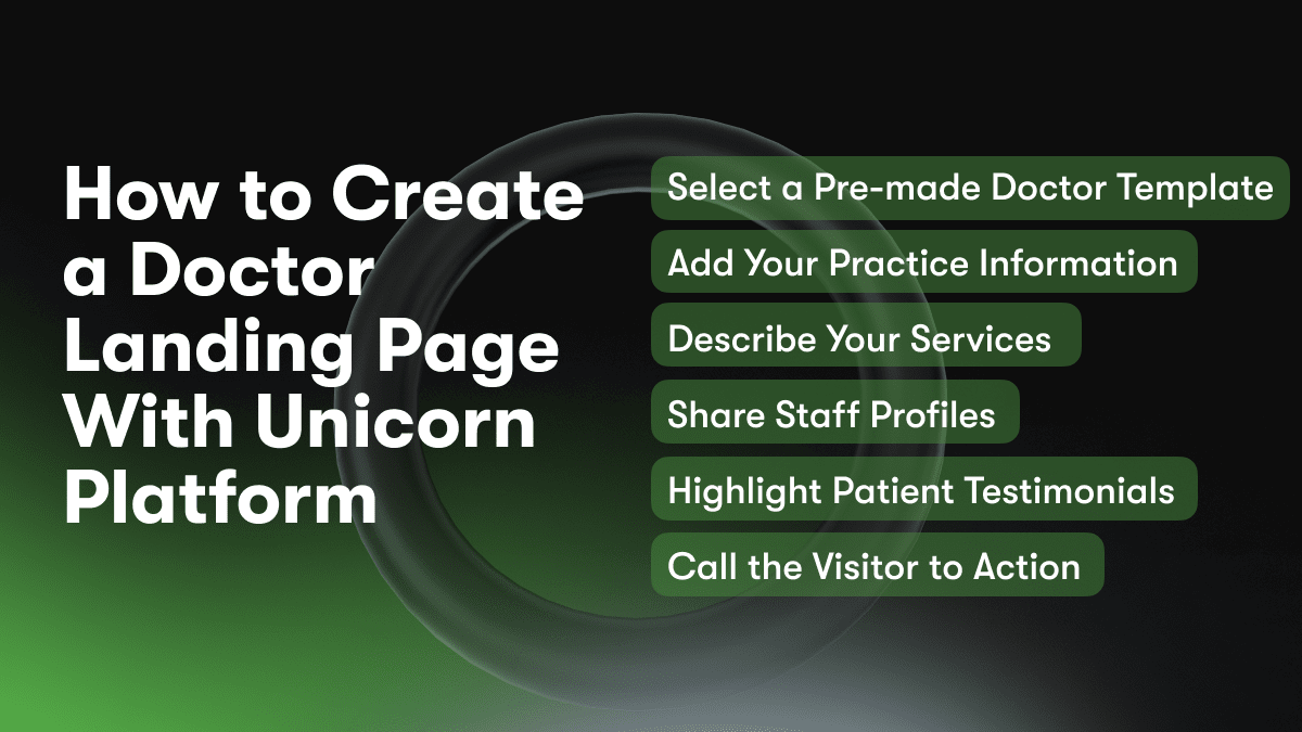 How to Create a Doctor Landing Page With Unicorn Platform