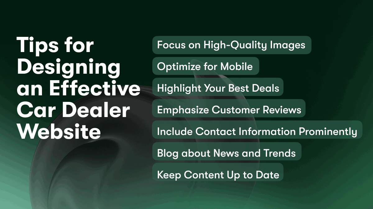 Tips for Designing an Effective Car Dealer Website