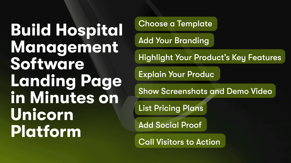 Build Hospital Management Software Landing Page in Minutes on Unicorn Platform