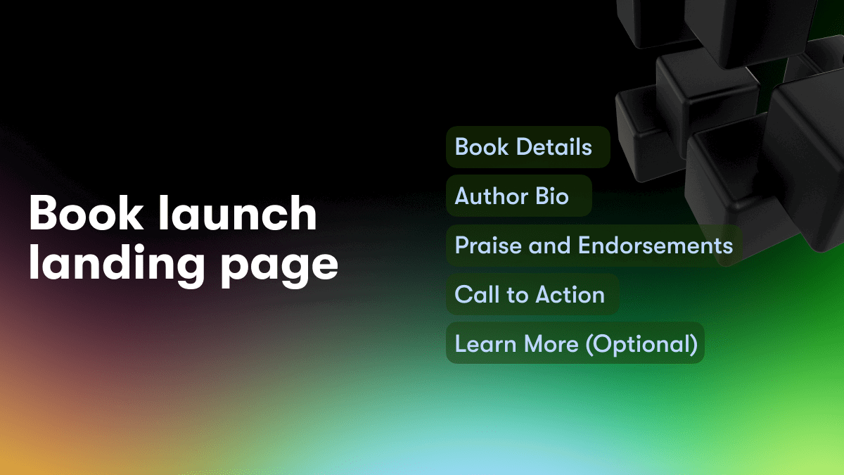 Book launch landing page