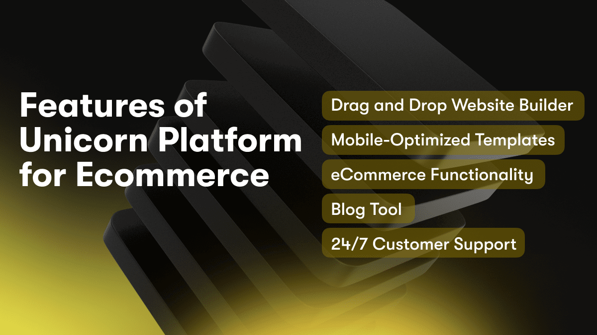 Features of Unicorn Platform for Ecommerce