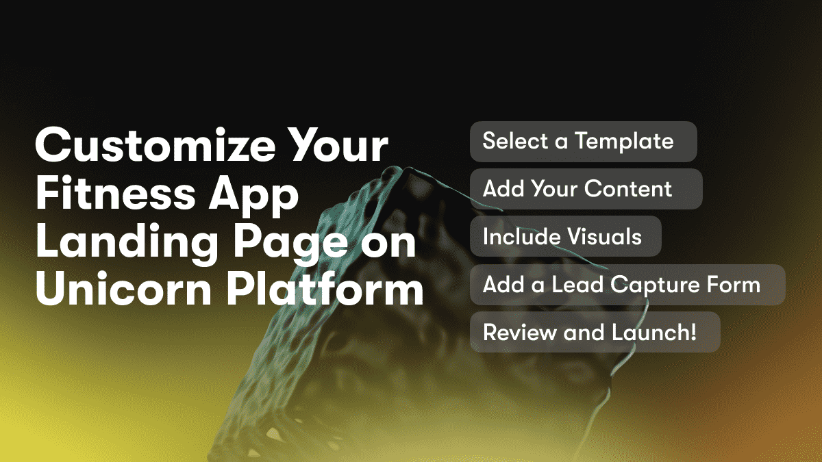 Customize Your Fitness App Landing Page on Unicorn Platform