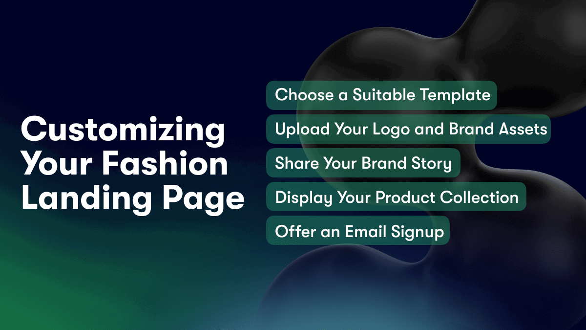 Customizing Your Fashion Landing Page