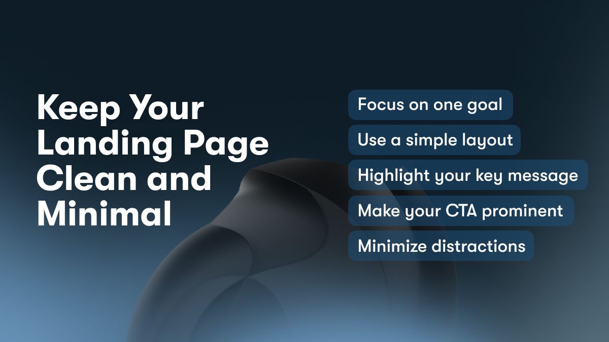 Keep Your Landing Page Clean and Minimal