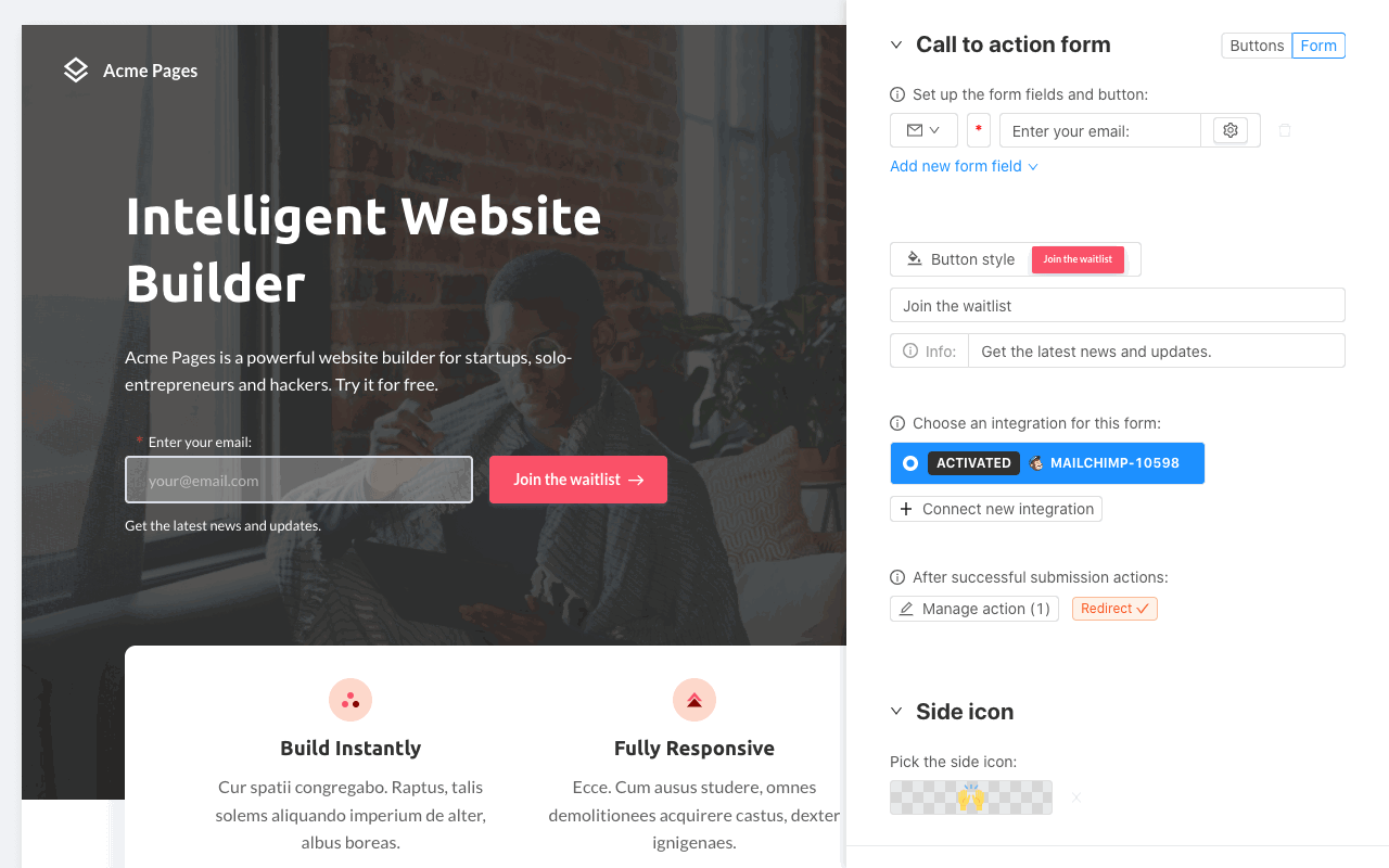 Unicorn Platform website builder